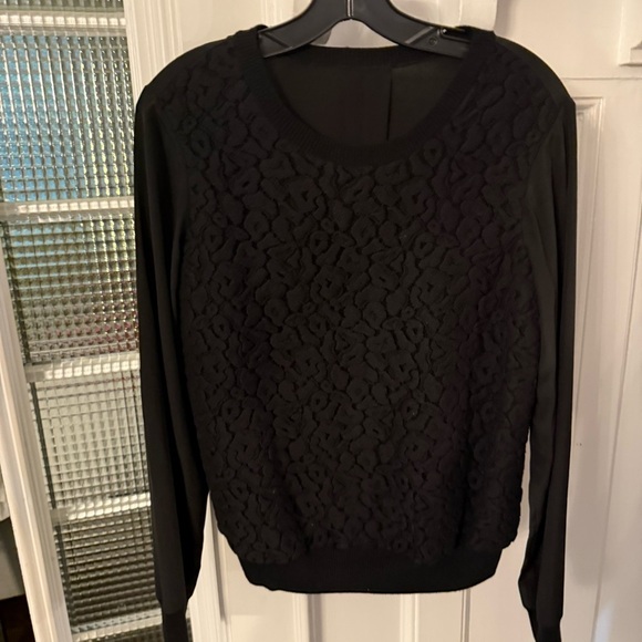 VINCE Black Long Sleeve Silk & Cotton Women's  Top Medium Fabulous $195 - Picture 3 of 10